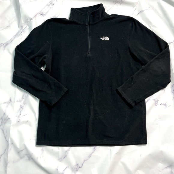 The north face men’s black quarter zip fleece pullover size large - Picture 1 of 3